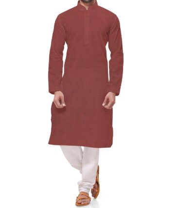 Linen Club Burgandy Red 100% Pure Linen Kurta Fabric