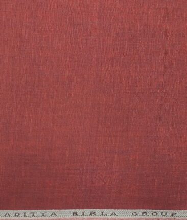 Linen Club Burgandy Red 100% Pure Linen Kurta Fabric