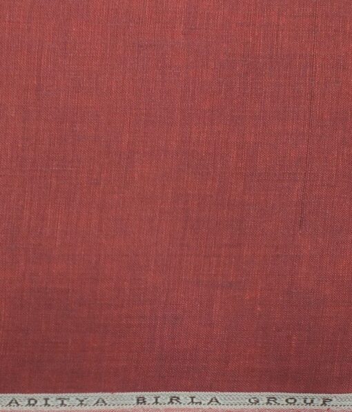 Linen Club Burgandy Red 100% Pure Linen Kurta Fabric