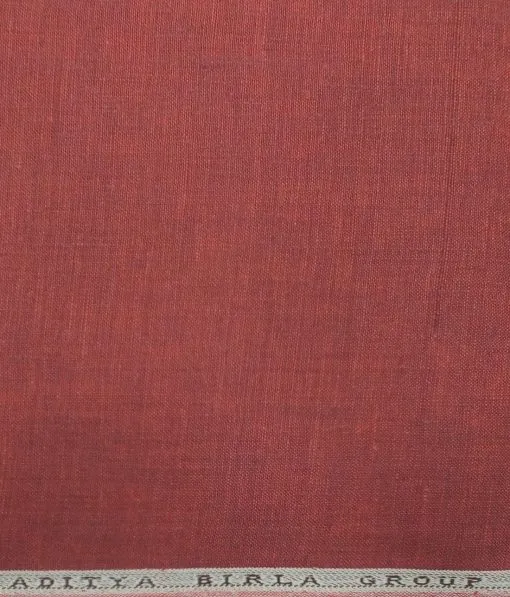 Linen Club Burgandy Red 100% Pure Linen Kurta Fabric