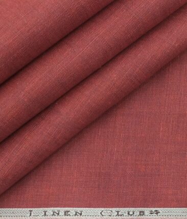 Linen Club Burgandy Red 100% Pure Linen Kurta Fabric