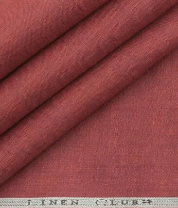 Linen Club Burgandy Red 100% Pure Linen Kurta Fabric