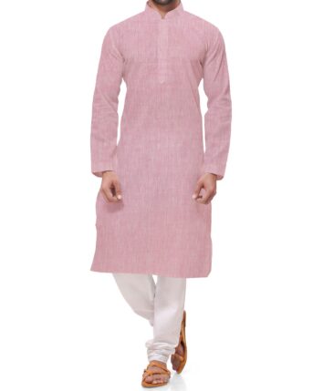 Linen Club Casino Pink 100% Pure Linen Kurta Fabric