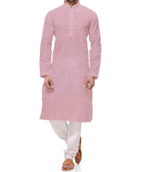 Linen Club Casino Pink 100% Pure Linen Kurta Fabric