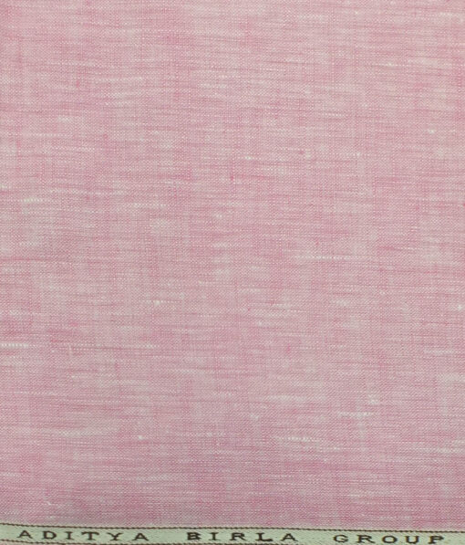Linen Club Casino Pink 100% Pure Linen Kurta Fabric