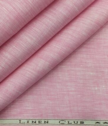 Linen Club Casino Pink 100% Pure Linen Kurta Fabric