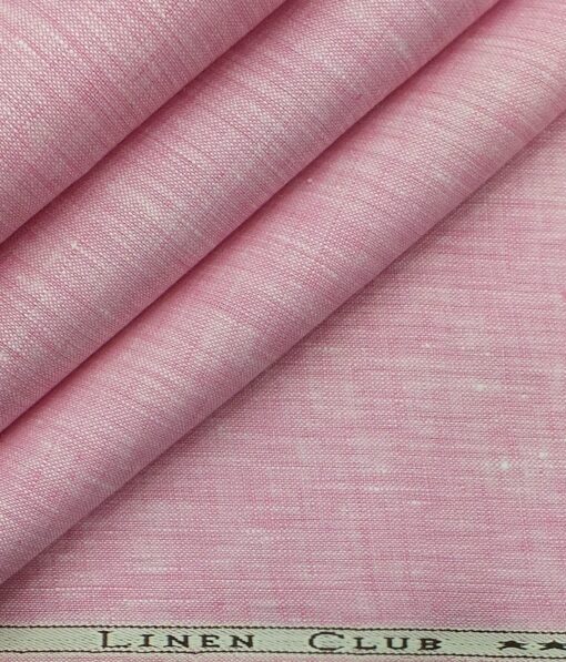 Linen Club Casino Pink 100% Pure Linen Kurta Fabric