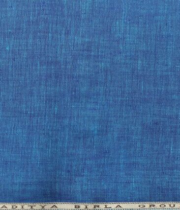 Linen Club Dark Sapphire Blue 100% Pure Linen Kurta Fabric