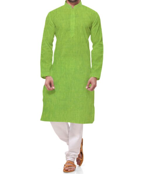 Linen Club Lime Green 100% Pure Linen Kurta Fabric