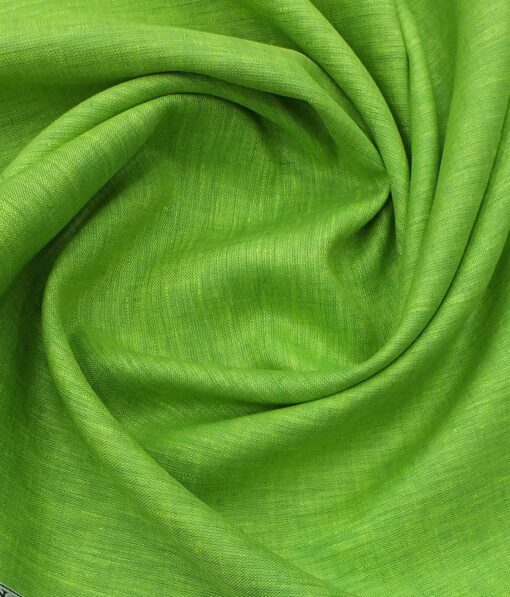 Linen Club Lime Green 100% Pure Linen Kurta Fabric