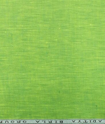 Linen Club Lime Green 100% Pure Linen Kurta Fabric