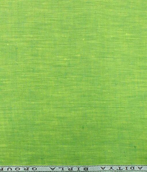 Linen Club Lime Green 100% Pure Linen Kurta Fabric