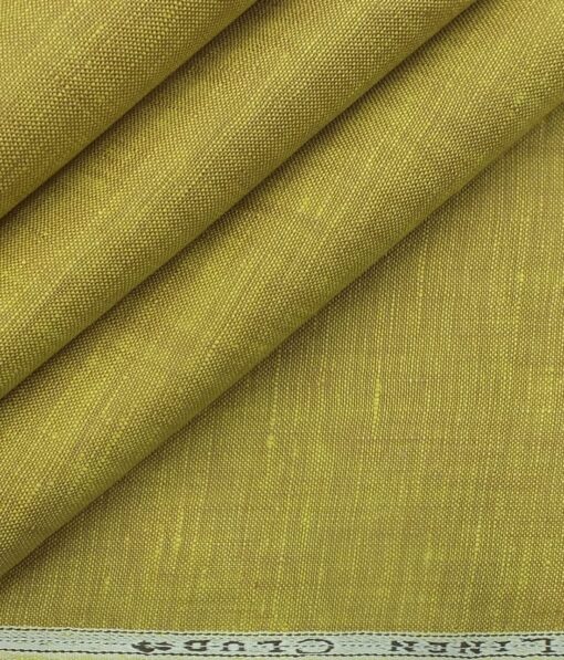 Linen Club Mustard Yellow 100% Pure Linen Kurta Fabric
