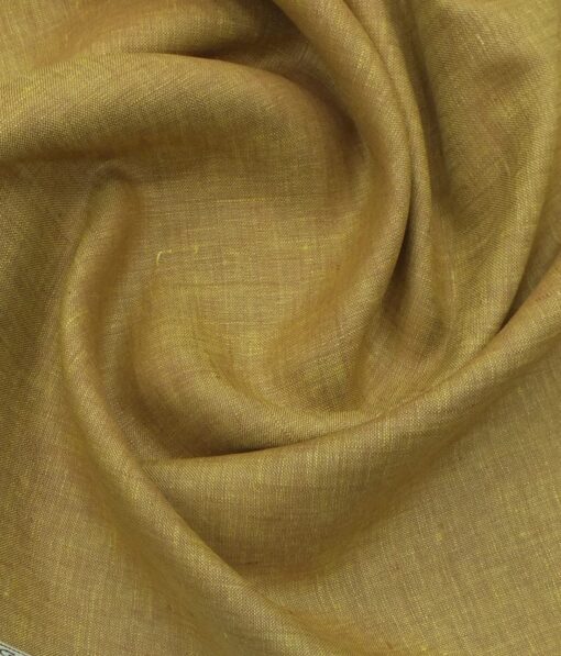 Linen Club Peanut Brown 100% Pure Linen Kurta Fabric