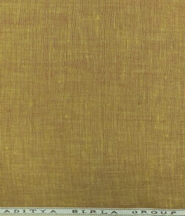 Linen Club Peanut Brown 100% Pure Linen Kurta Fabric