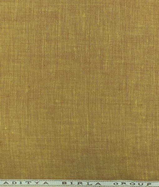 Linen Club Peanut Brown 100% Pure Linen Kurta Fabric