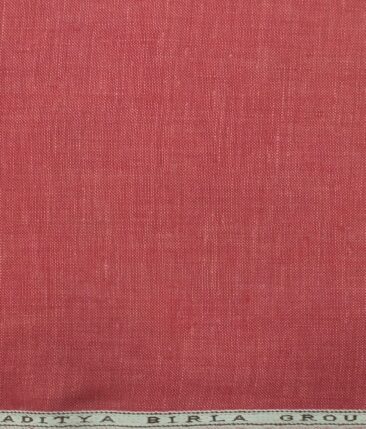 Linen Club Raspberry Red 100% Pure Linen Kurta Fabric