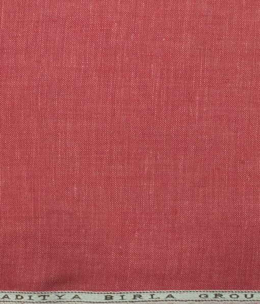 Linen Club Raspberry Red 100% Pure Linen Kurta Fabric