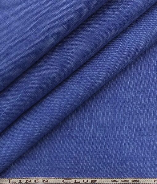 Linen Club Royal Blue 100% Pure Linen Kurta Fabric