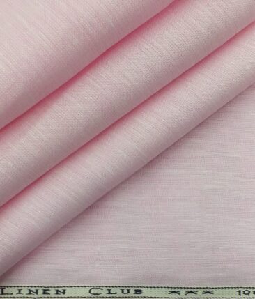 Linen Club Baby Pink 60 LEA 100% Pure Linen Kurta Fabric
