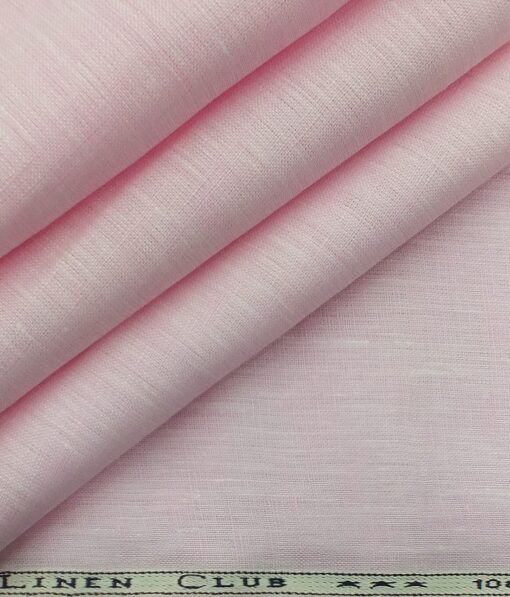 Linen Club Baby Pink 60 LEA 100% Pure Linen Kurta Fabric