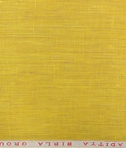 Linen Club Honey Yellow 60 LEA 100% Pure Linen Kurta Fabric