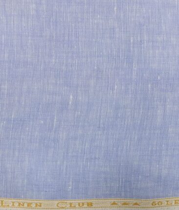 Linen Club Sky Blue 60 LEA 100% Pure Linen Kurta Fabric