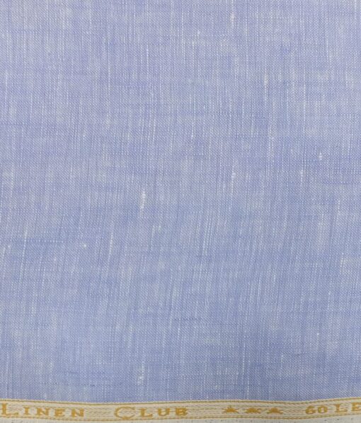 Linen Club Sky Blue 60 LEA 100% Pure Linen Kurta Fabric
