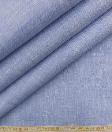 Linen Club Sky Blue 60 LEA 100% Pure Linen Kurta Fabric