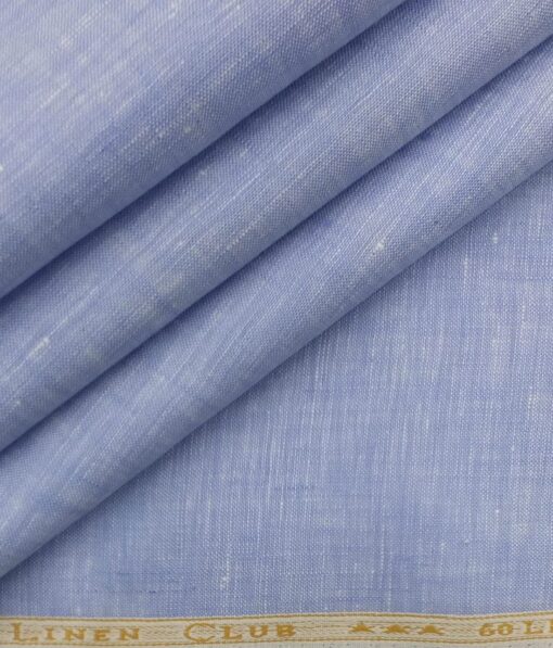 Linen Club Sky Blue 60 LEA 100% Pure Linen Kurta Fabric