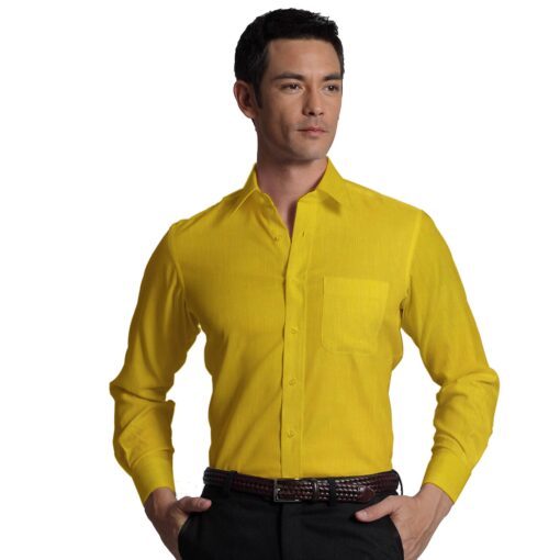 Linen Club Tuscan Yellow 100% Pure Linen Shirt Fabric
