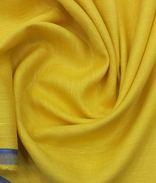Linen Club Tuscan Yellow 100% Pure Linen Shirt Fabric