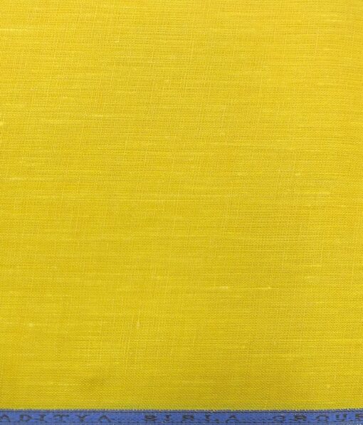 Linen Club Tuscan Yellow 100% Pure Linen Shirt Fabric