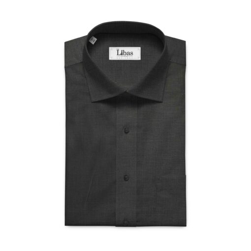 Linen Club Black 100% Pure Linen Shirt Fabric