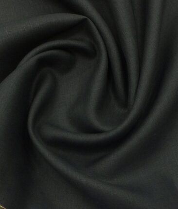 Linen Club Black 100% Pure Linen Shirt Fabric