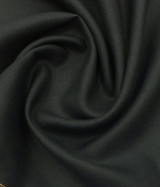 Linen Club Black 100% Pure Linen Shirt Fabric