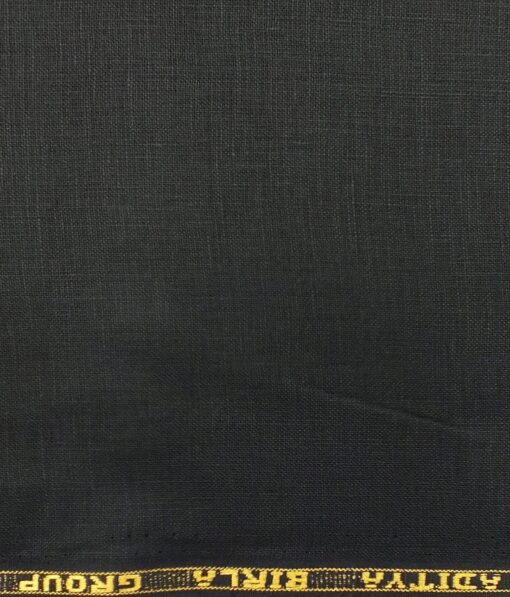 Linen Club Black 100% Pure Linen Shirt Fabric