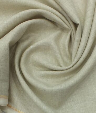 Linen Club Tan Beige 100% Pure Linen Shirt Fabric