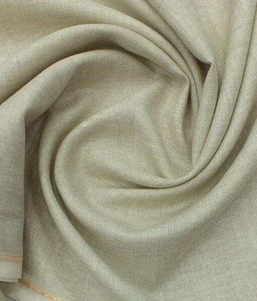 Linen Club Tan Beige 100% Pure Linen Shirt Fabric
