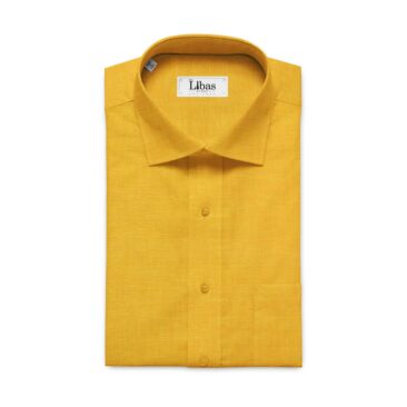 Linen Club Fire Yellow 60 LEA 100% Pure Linen Shirt Fabric
