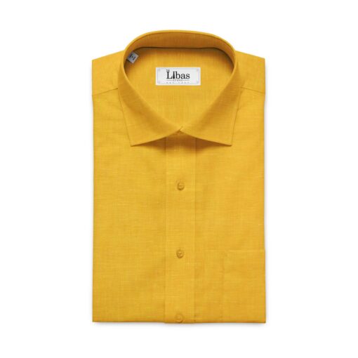 Linen Club Fire Yellow 60 LEA 100% Pure Linen Shirt Fabric