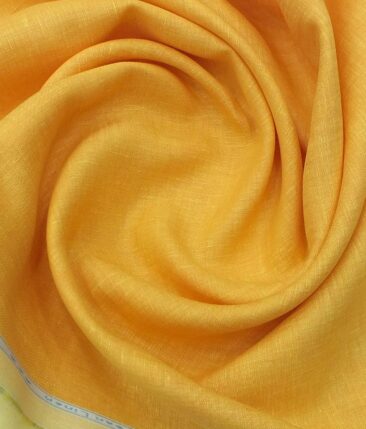 Linen Club Fire Yellow 60 LEA 100% Pure Linen Shirt Fabric