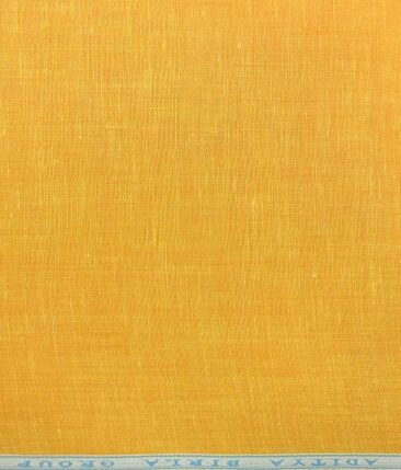 Linen Club Fire Yellow 60 LEA 100% Pure Linen Shirt Fabric