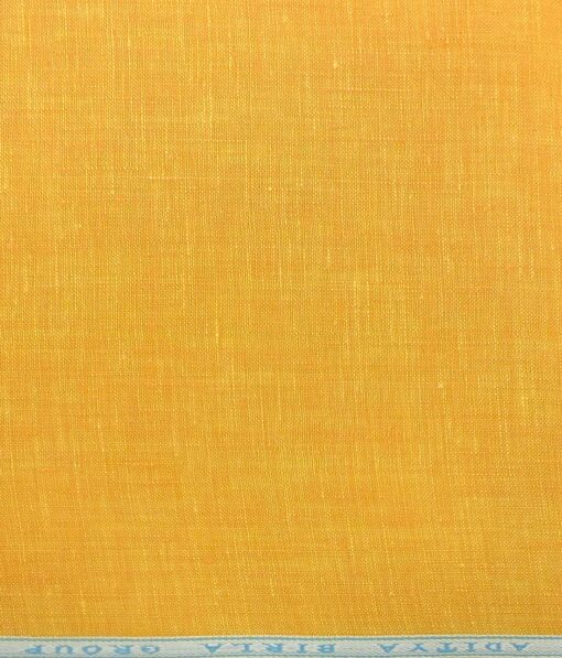 Linen Club Fire Yellow 60 LEA 100% Pure Linen Shirt Fabric