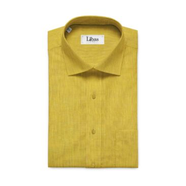 Linen Club Honey Yellow 60 LEA 100% Pure Linen Shirt Fabric
