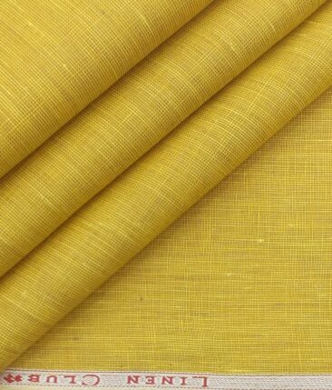 Linen Club Honey Yellow 60 LEA 100% Pure Linen Shirt Fabric