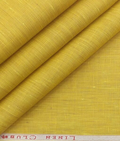 Linen Club Honey Yellow 60 LEA 100% Pure Linen Shirt Fabric