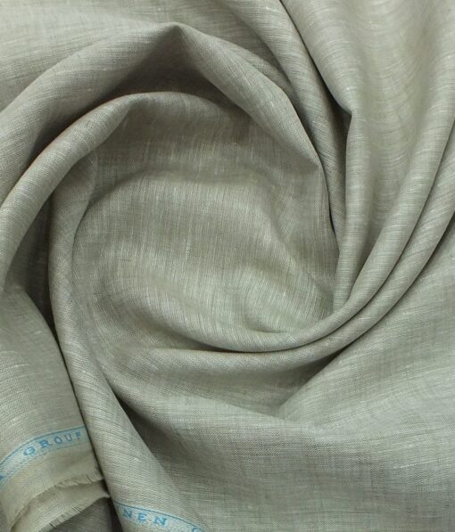 Linen Club Oyster Beige 60 LEA 100% Pure Linen Shirt Fabric