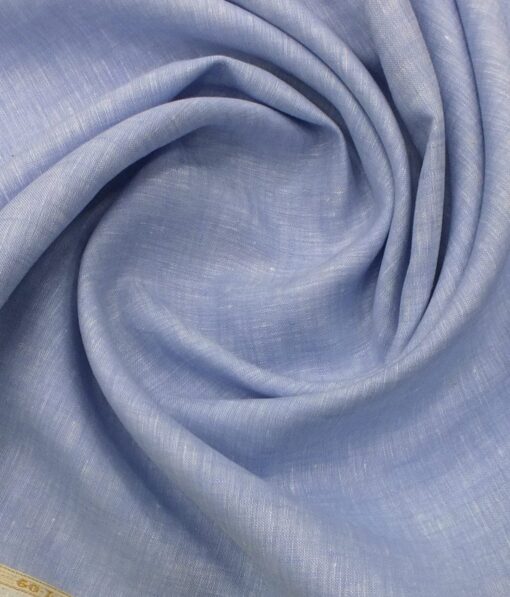 Linen Club Sky Blue 60 LEA 100% Pure Linen Shirt Fabric
