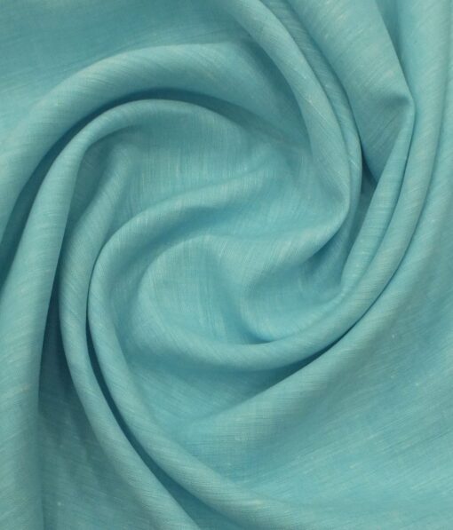 Linen Club Tiffany Blue 70 LEA 100% Pure Linen Shirt Fabric